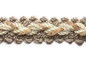 1/2" Shades of Toast Braided Trim (Made in USA)