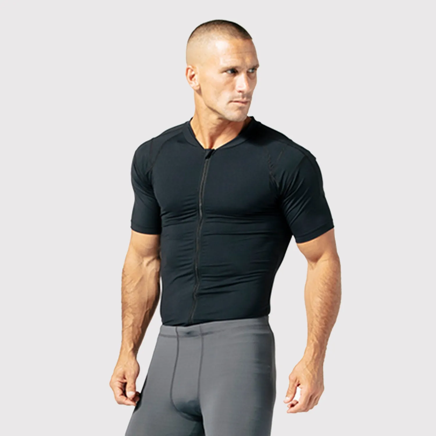 3/4 ZIP SHORT SLEEVE COMPRESSION SHIRT