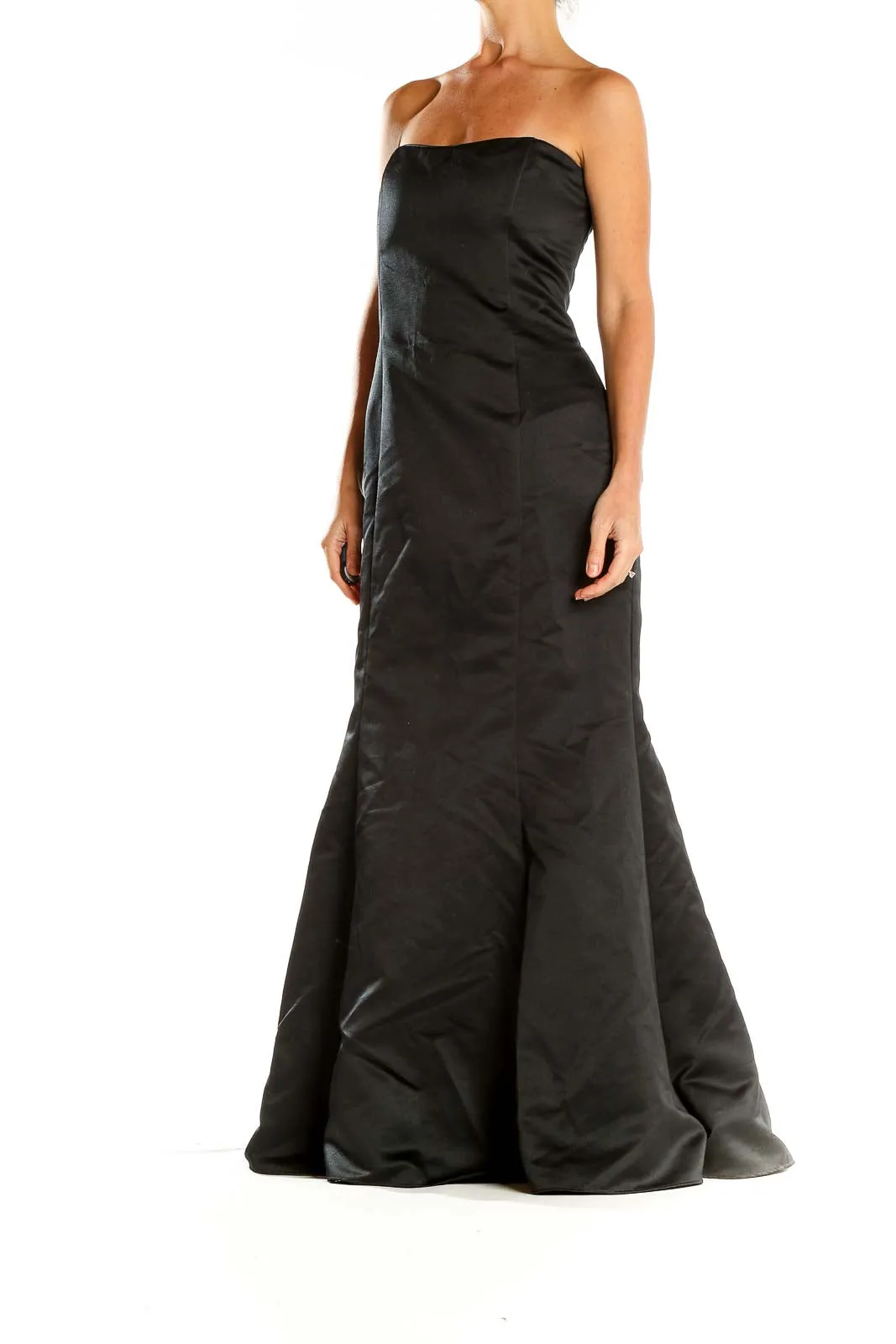 Black Strapless Mermaid Evening Gown