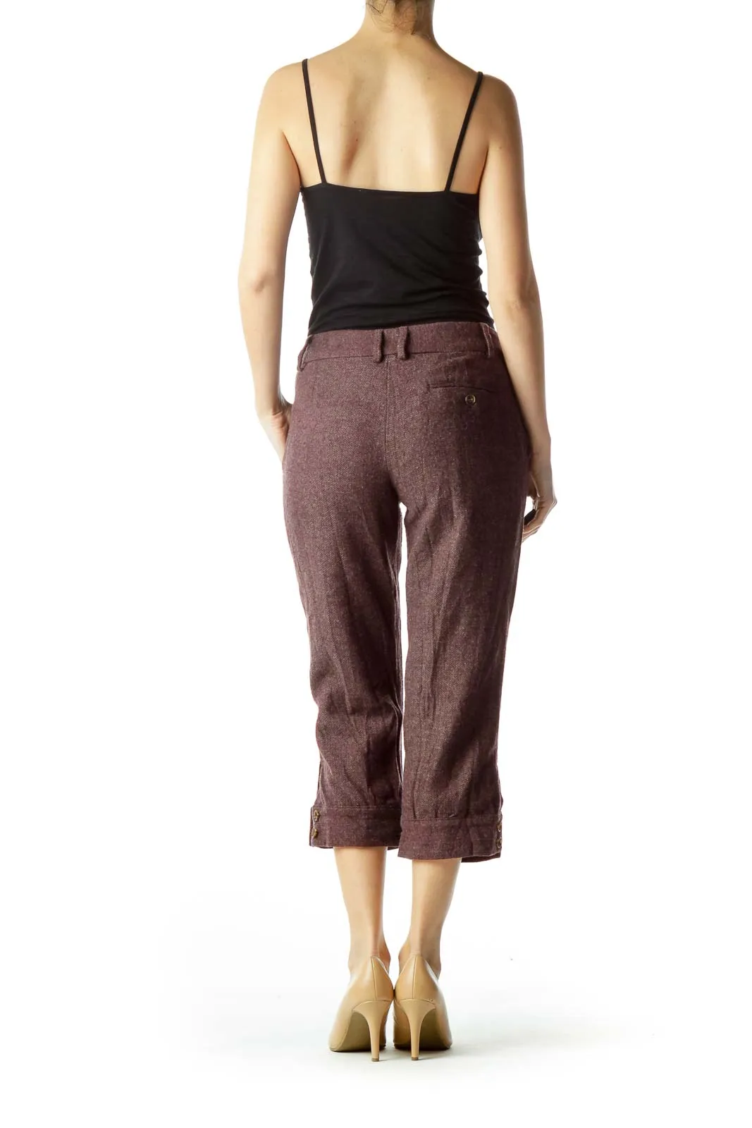 Burgundy Cropped Pants