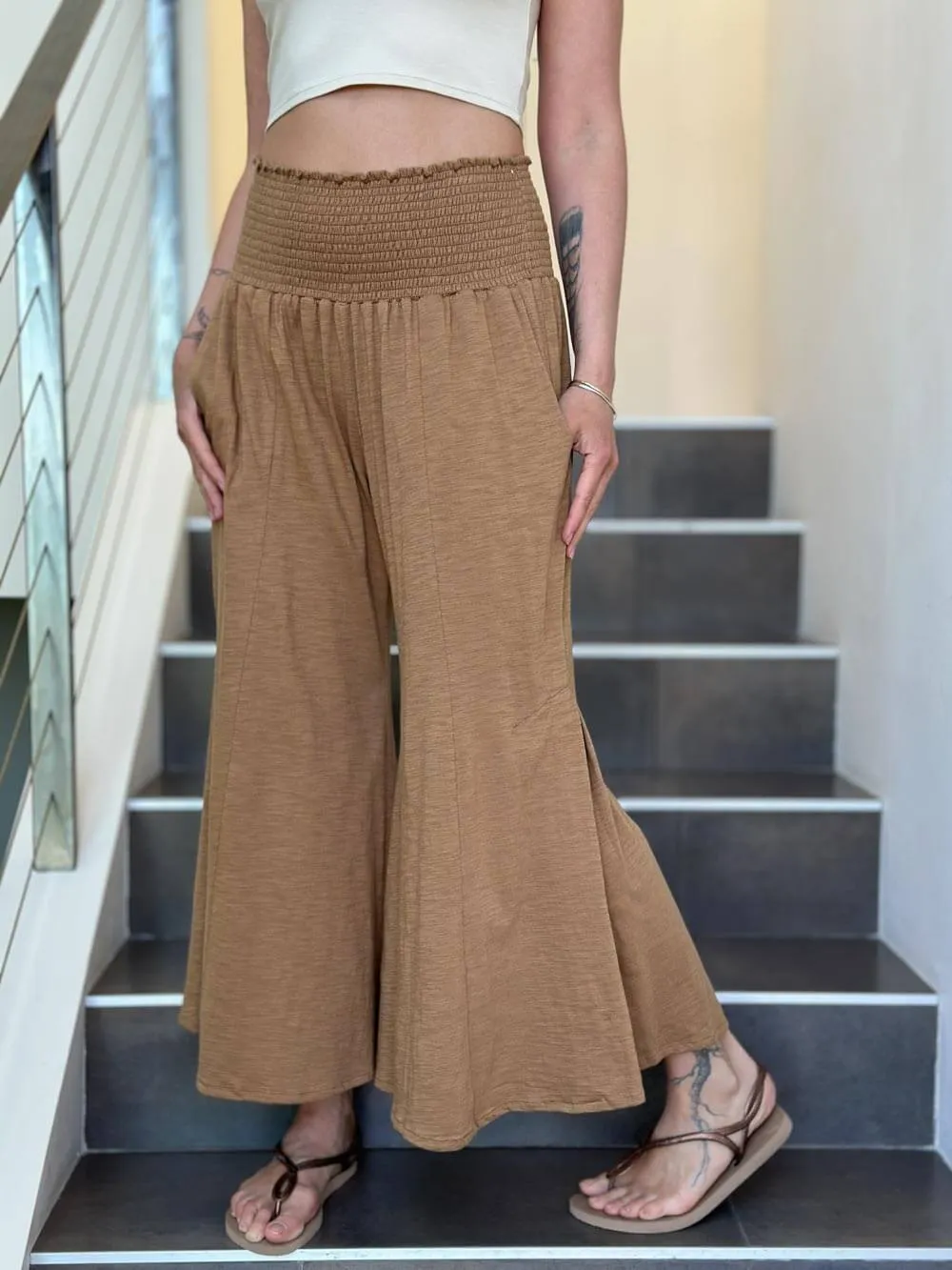 Cropped Pocket Flare Pant