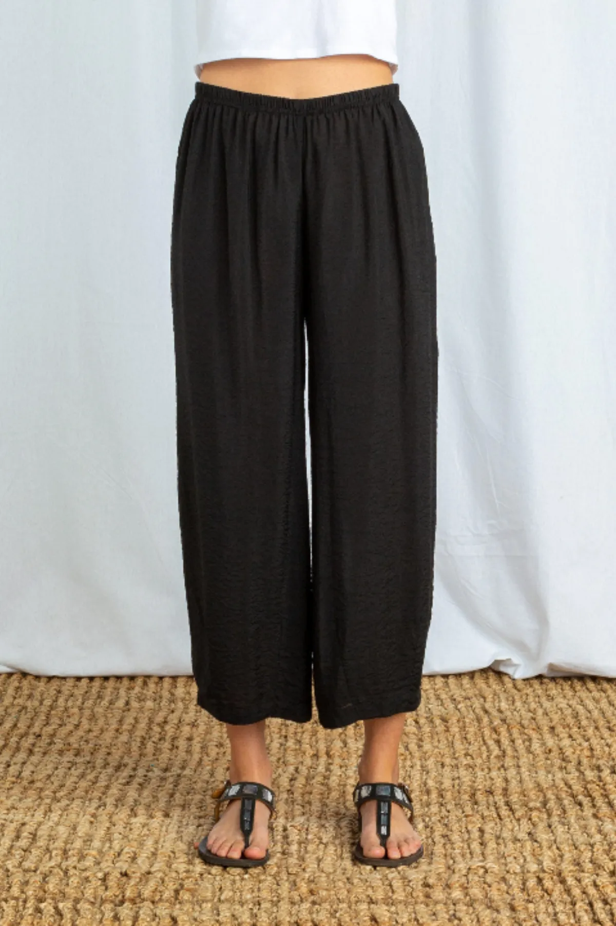 Cut Loose Rayon Parachute Cropped Pant w/Darts