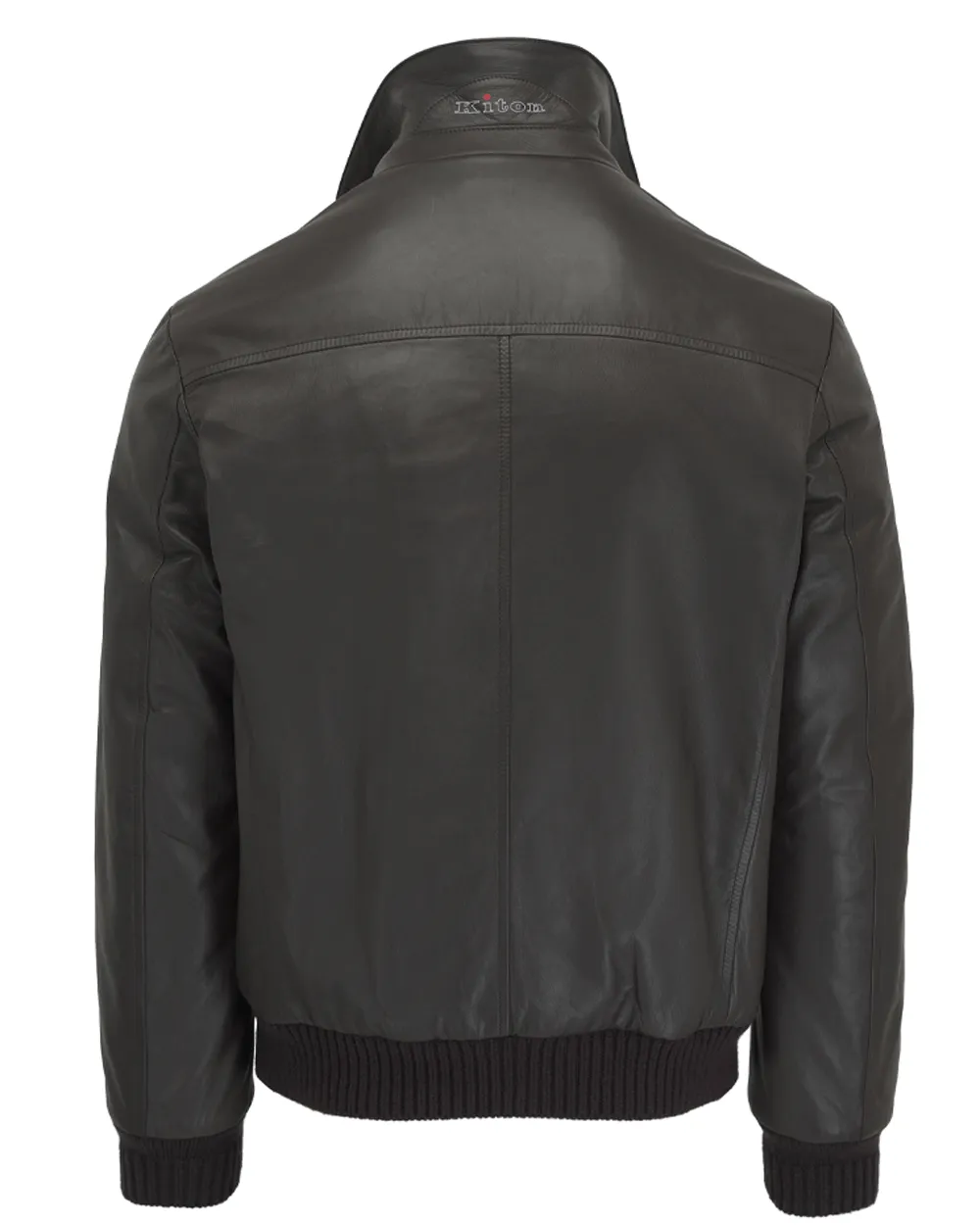 Dark Chocolate Leather Bomber Jacket