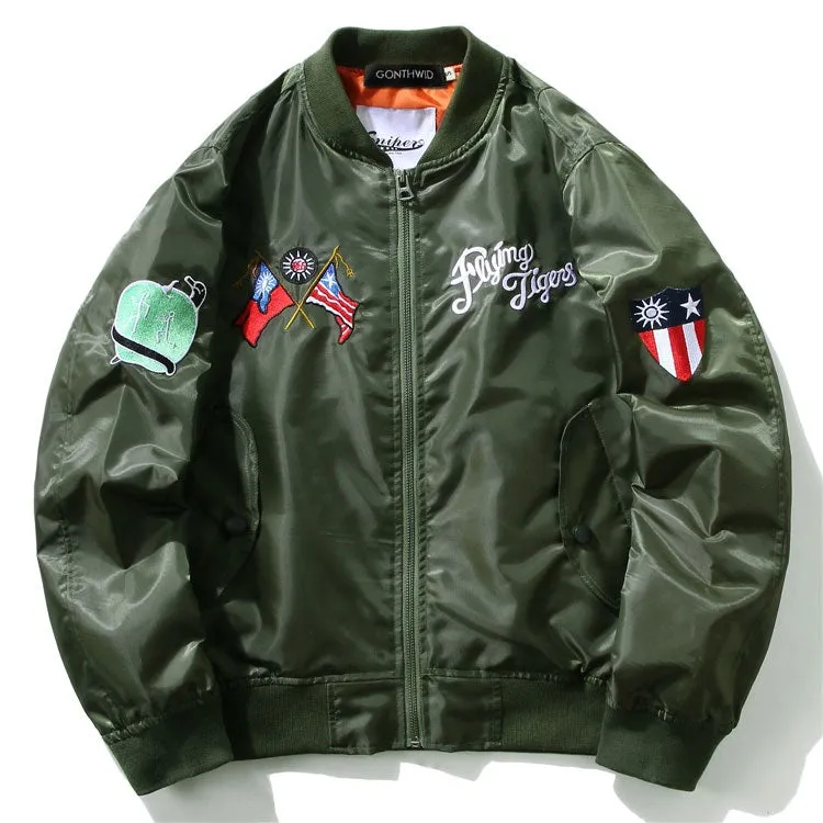 Embroidery Pilot Bomber Jackets