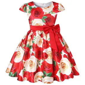 Flower Elegant Causal Princess Party Dresses for Baby Girl