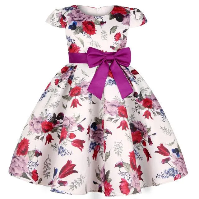 Flower Elegant Causal Princess Party Dresses for Baby Girl