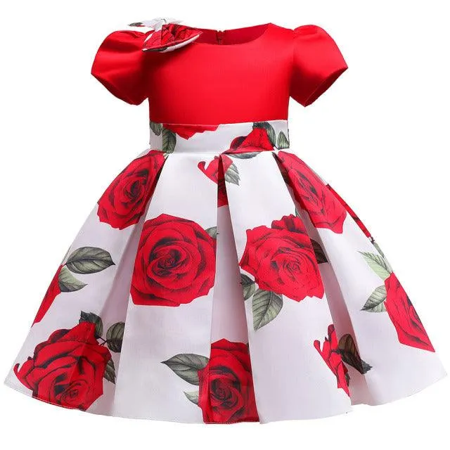 Flower Elegant Causal Princess Party Dresses for Baby Girl