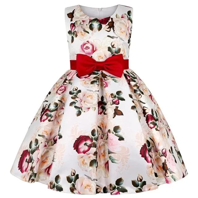 Flower Elegant Causal Princess Party Dresses for Baby Girl