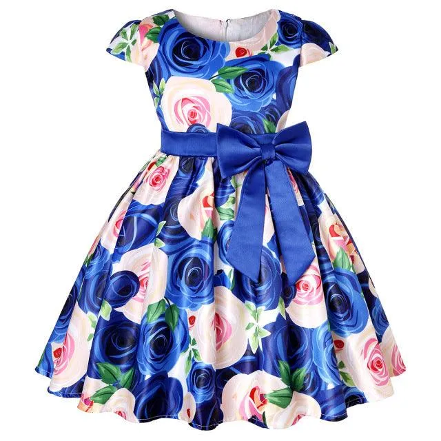 Flower Elegant Causal Princess Party Dresses for Baby Girl