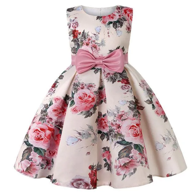 Flower Elegant Causal Princess Party Dresses for Baby Girl