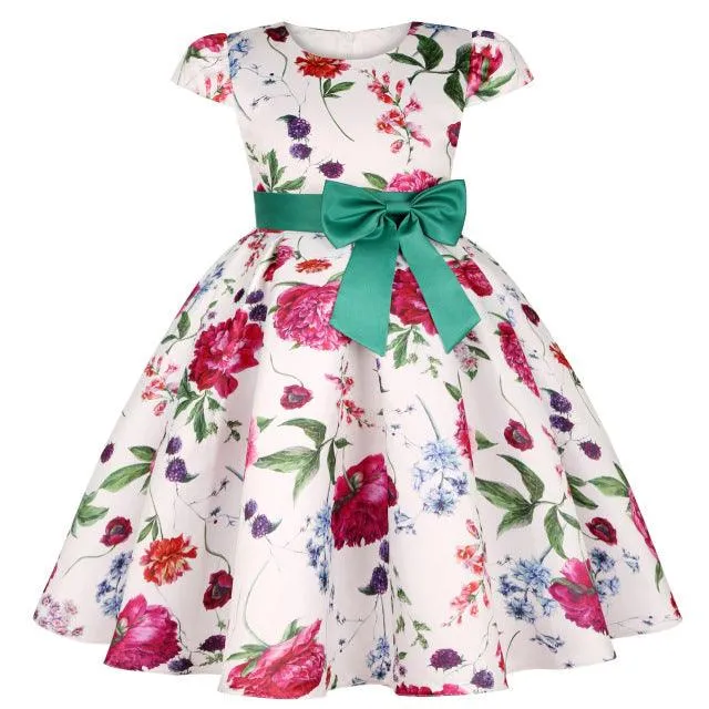 Flower Elegant Causal Princess Party Dresses for Baby Girl