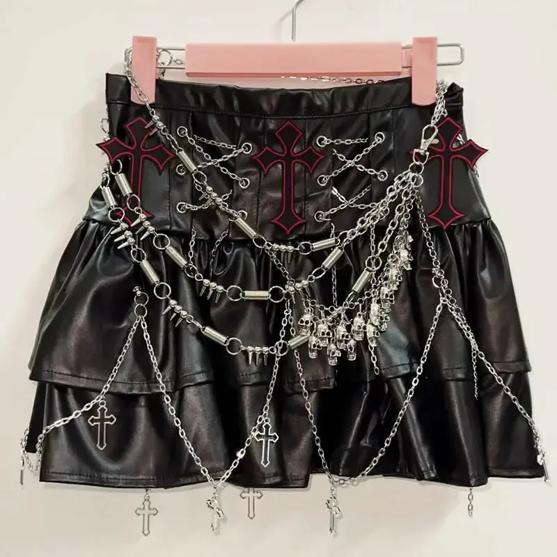 Flytonn-Lolita Cross Short skirts gothic clothes y2k clothes y2k fashion Punk Short skirts Gothic Short skirts harajuku Short skirts