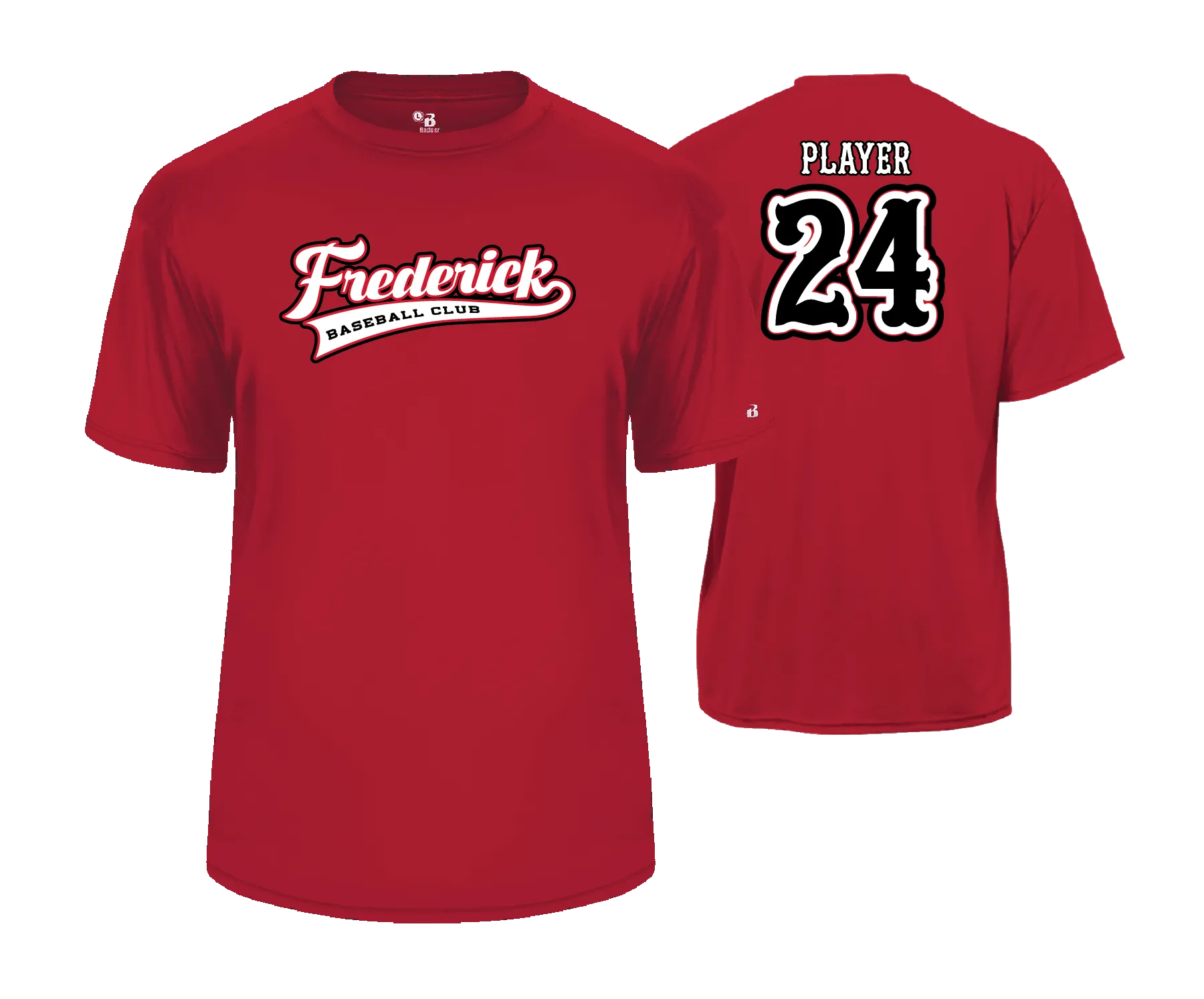 Frederick Bulls Performance Tees- RED