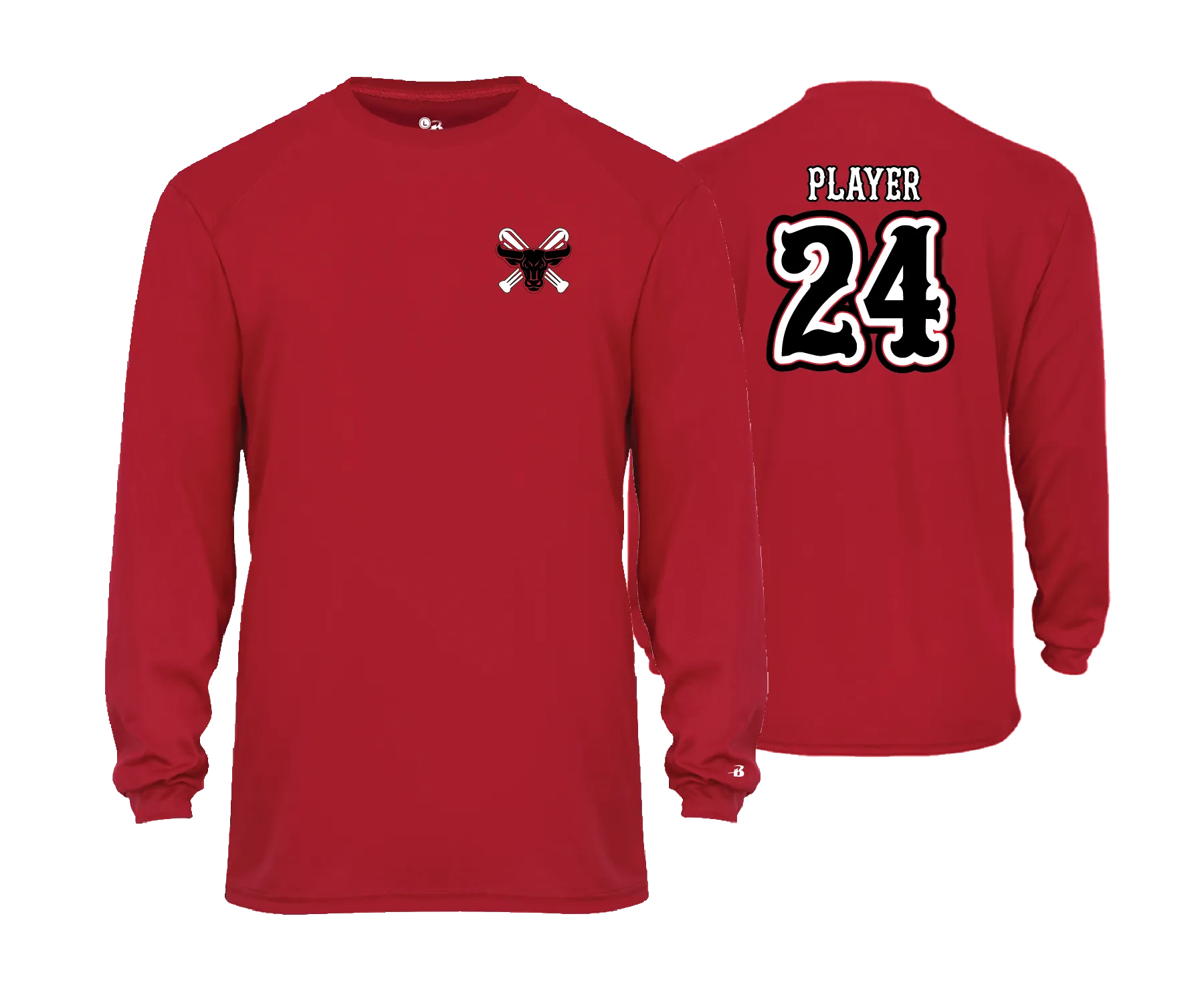 Frederick Bulls Performance Tees- RED