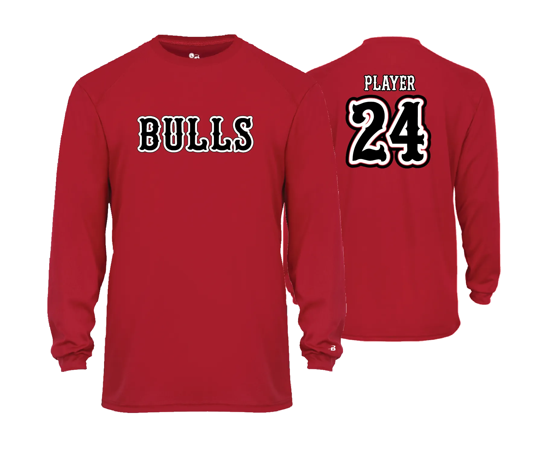 Frederick Bulls Performance Tees- RED