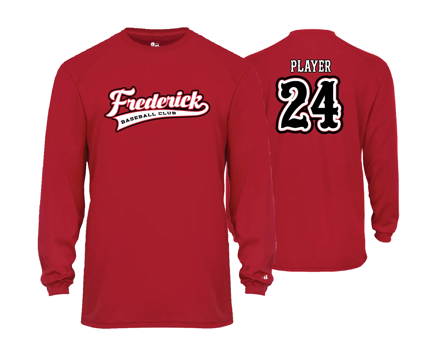 Frederick Bulls Performance Tees- RED