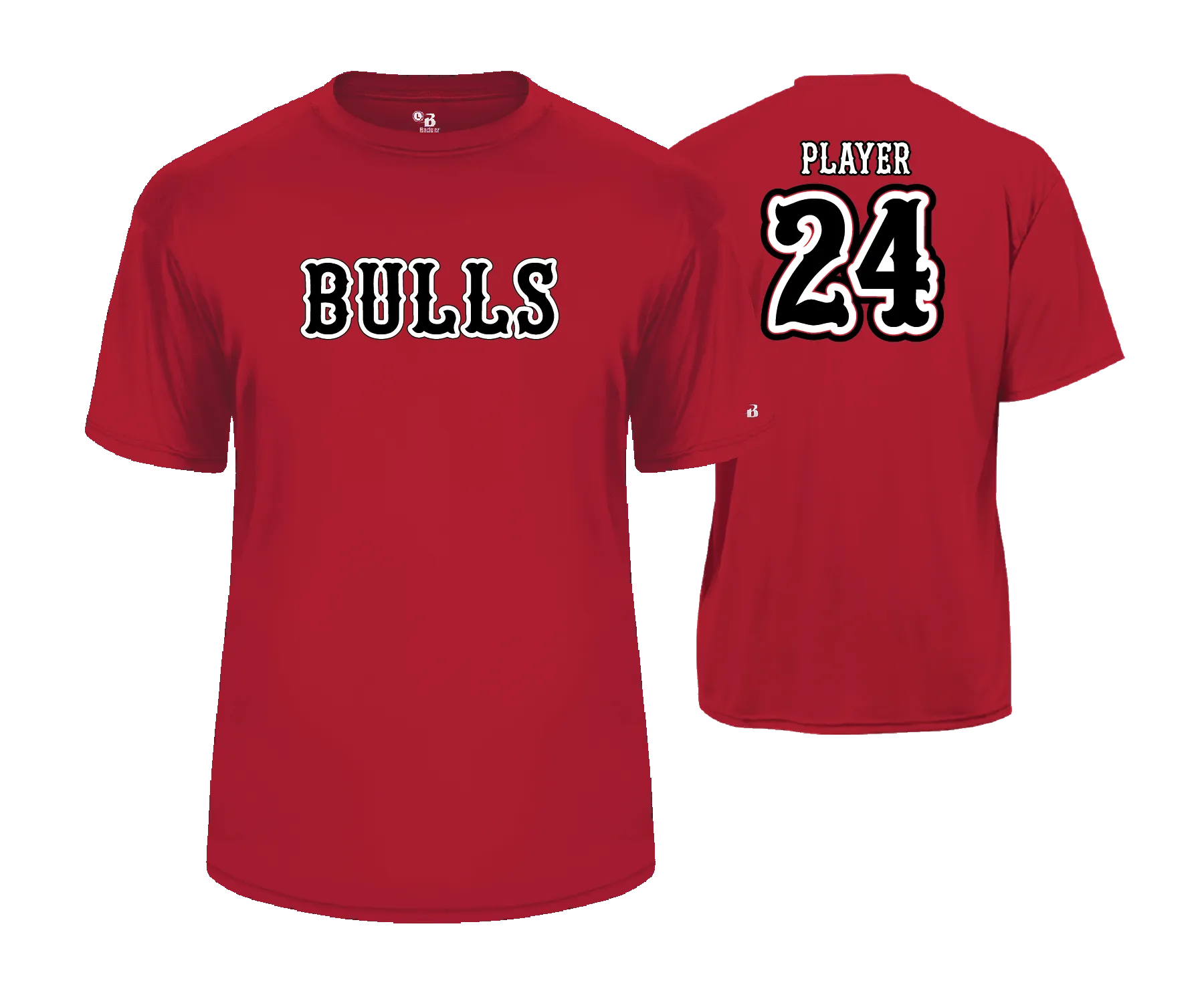 Frederick Bulls Performance Tees- RED