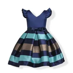 Girls Stripe Princess Party Dresses