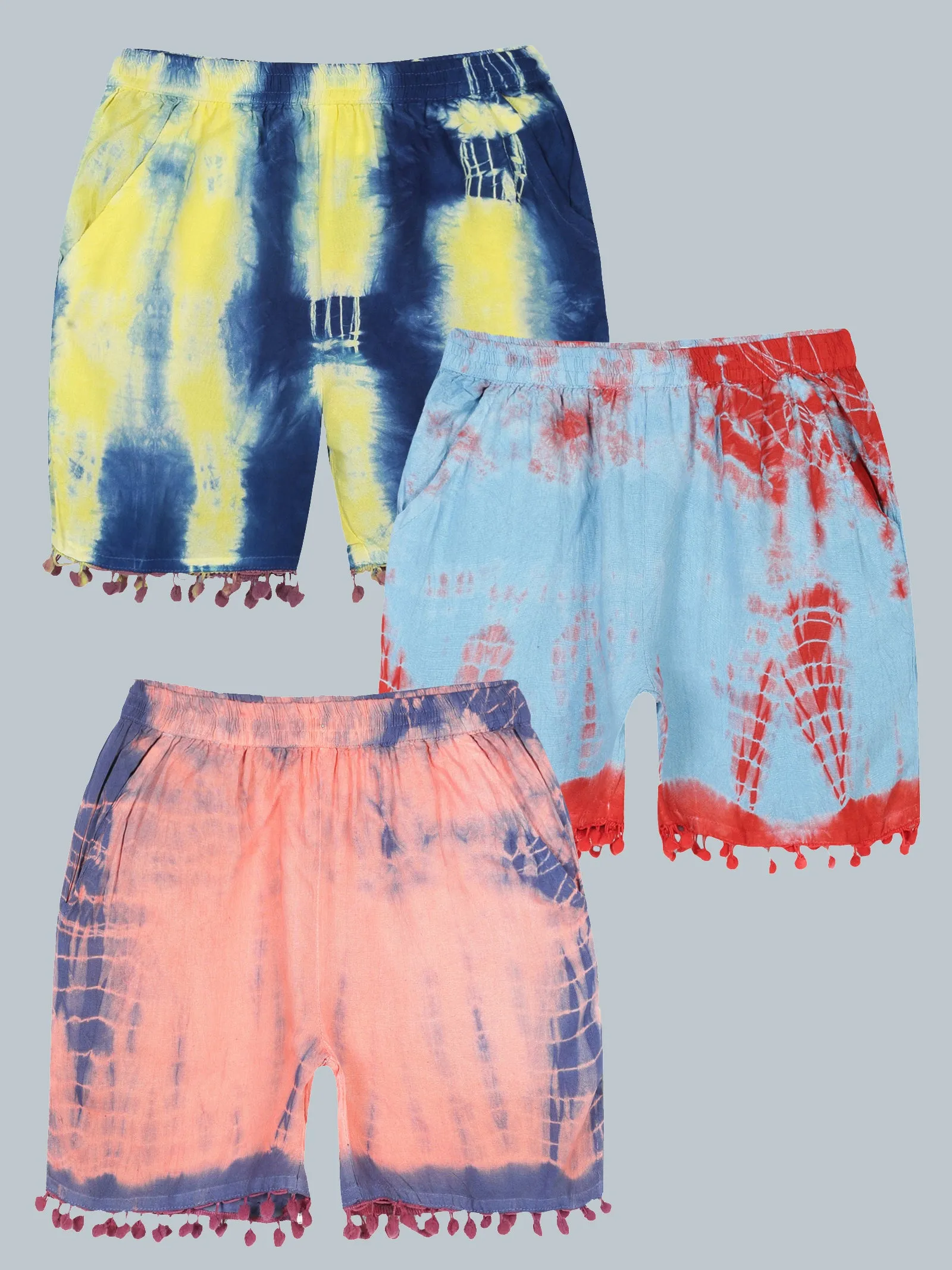 Girls Tie & Dye Shorts Pack of 3