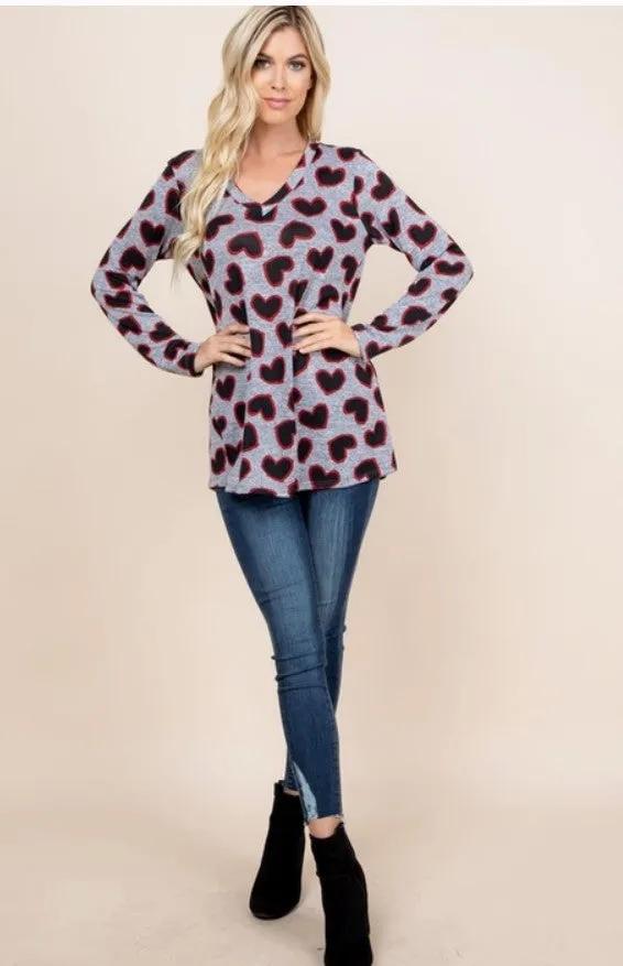 Heart Long Sleeve Top - #6273-6278