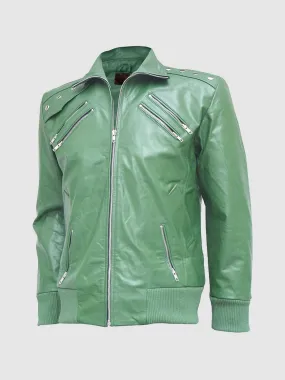 Light Green Leather Jacket