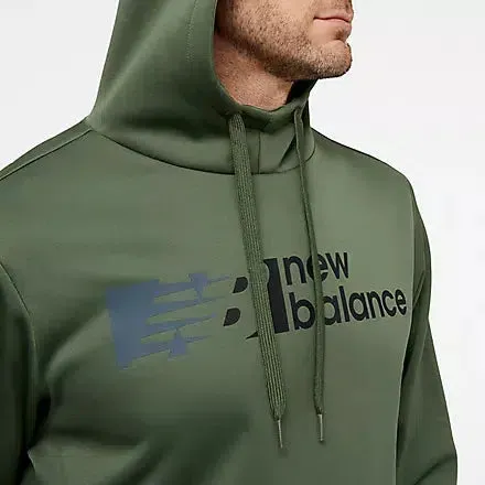 New Balance Men's Tenacity Performance Fleece Pullover Hoodie -  Deep Olive Green