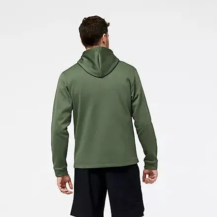 New Balance Men's Tenacity Performance Fleece Pullover Hoodie -  Deep Olive Green