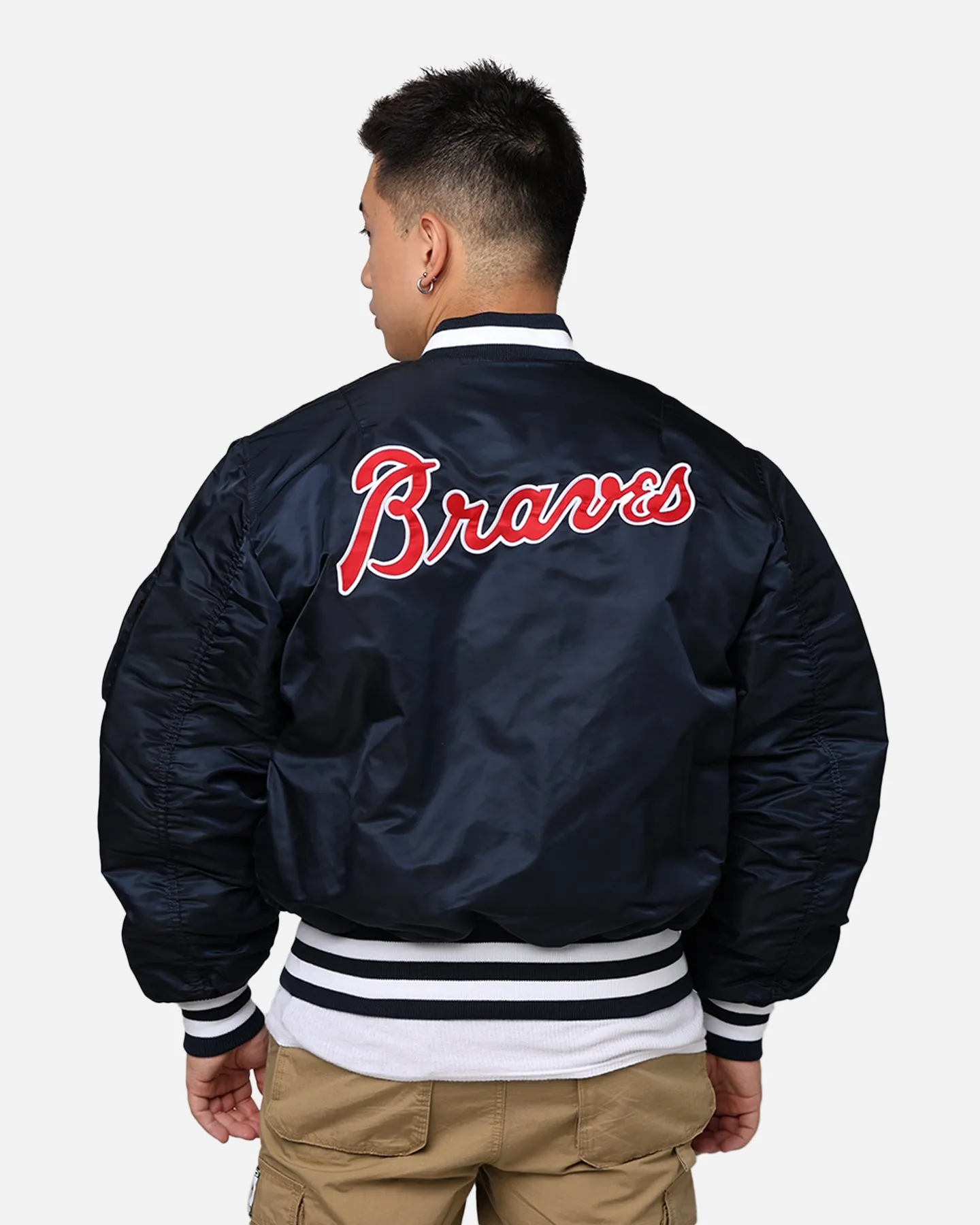 New Era X Alpha Series X MLB Atlanta Braves MA-1 Bomber Jacket Black