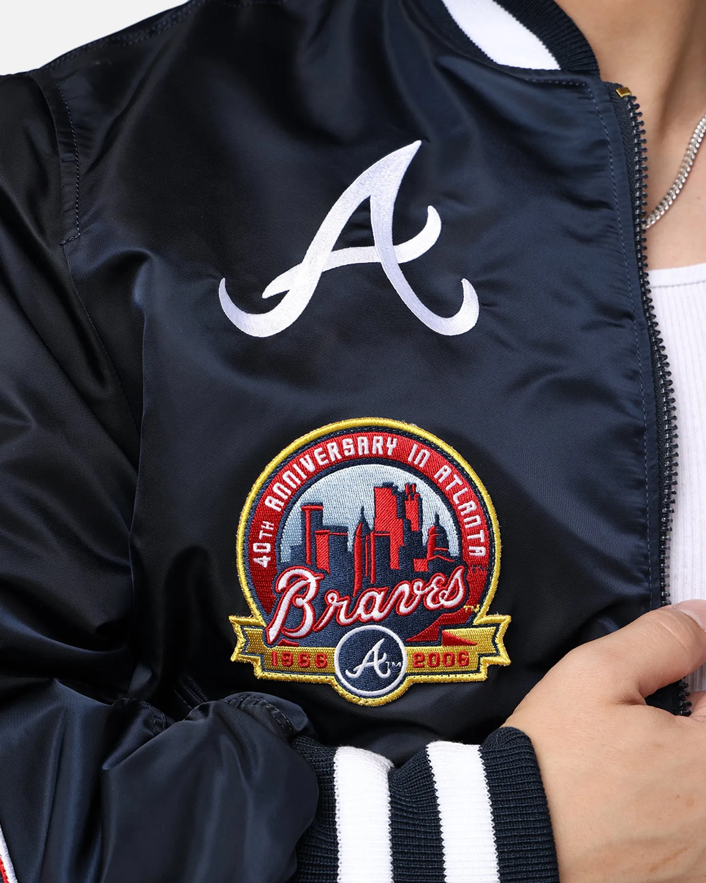 New Era X Alpha Series X MLB Atlanta Braves MA-1 Bomber Jacket Black