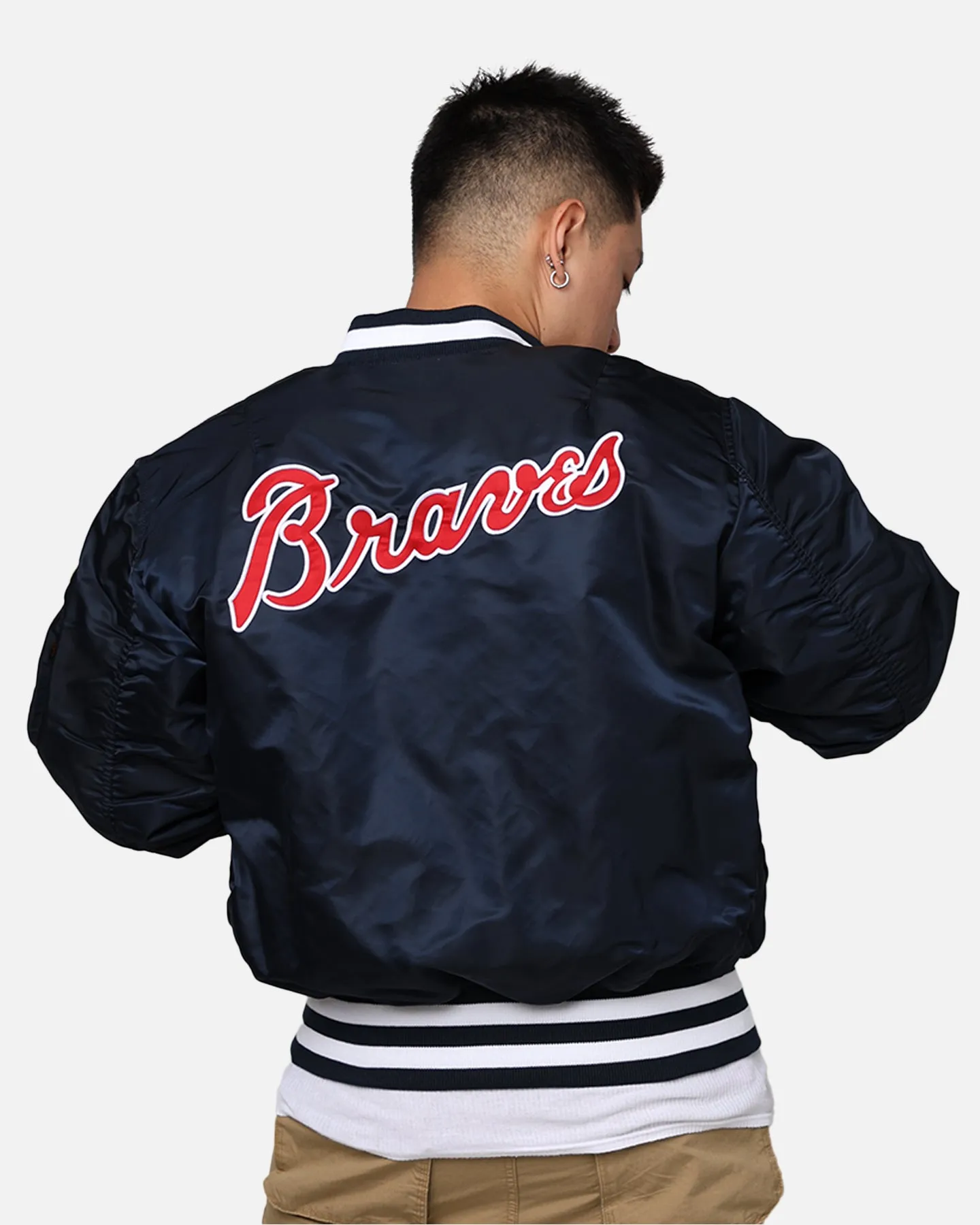 New Era X Alpha Series X MLB Atlanta Braves MA-1 Bomber Jacket Black