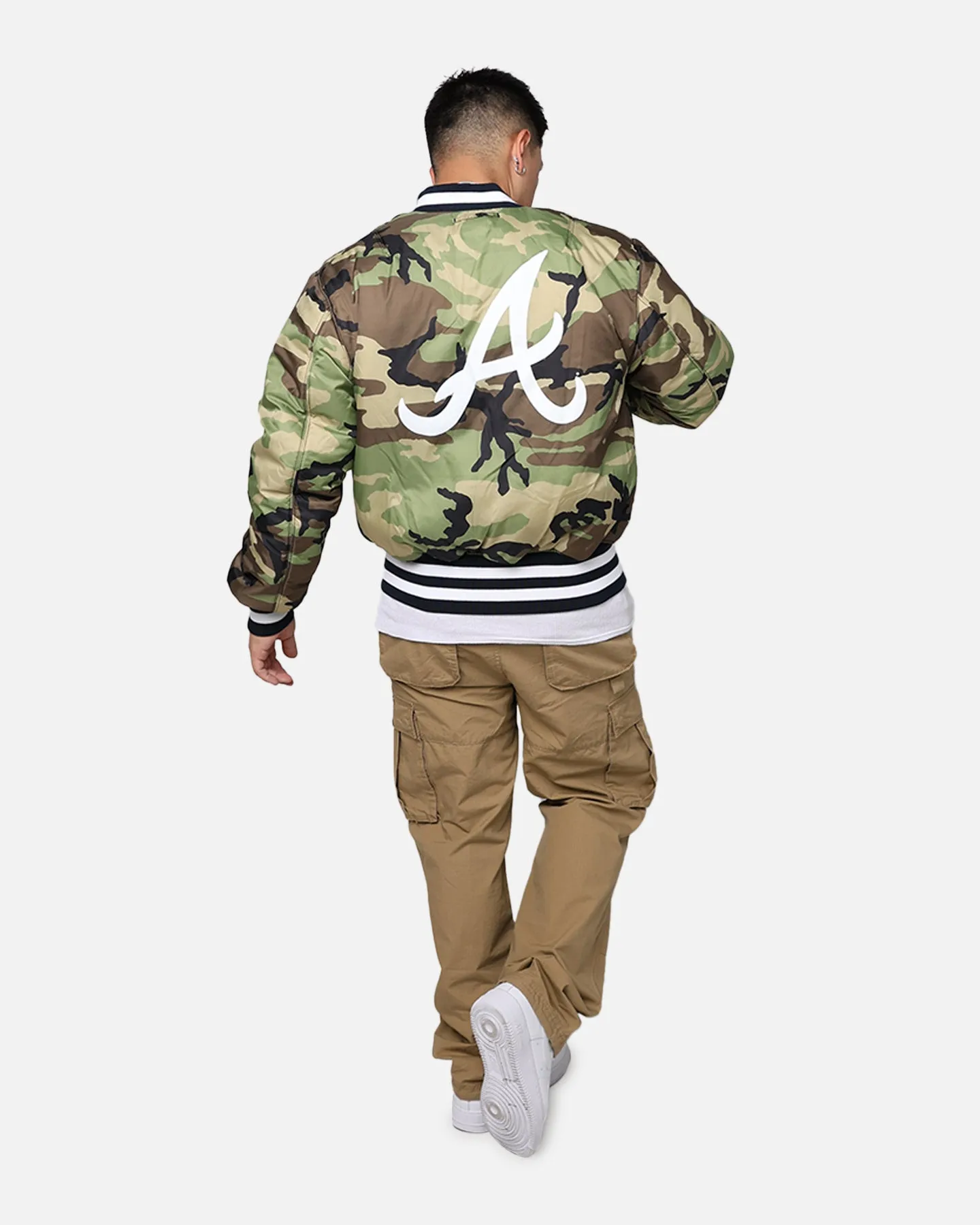 New Era X Alpha Series X MLB Atlanta Braves MA-1 Bomber Jacket Black