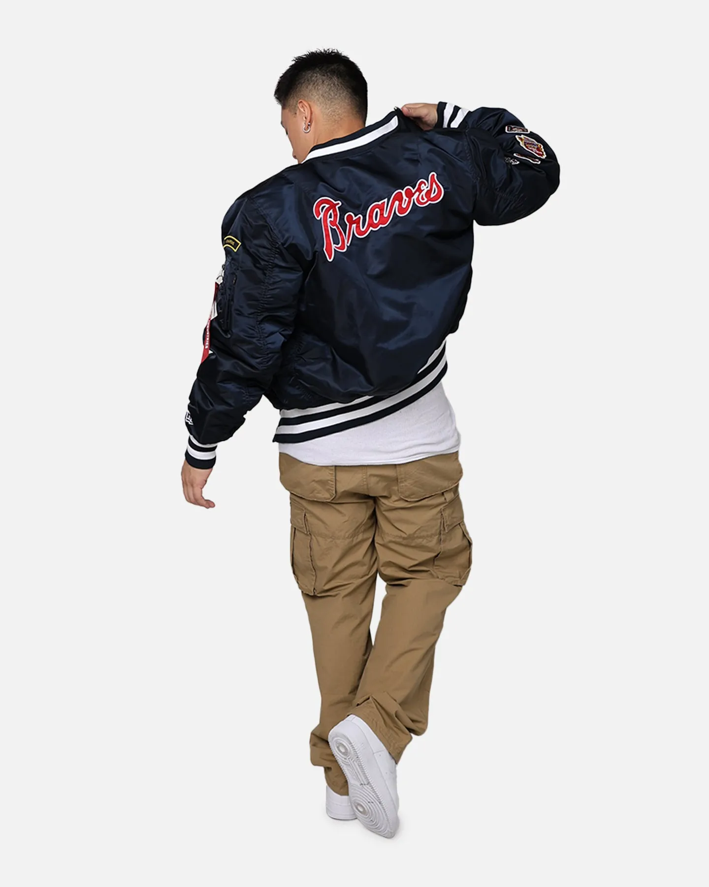 New Era X Alpha Series X MLB Atlanta Braves MA-1 Bomber Jacket Black