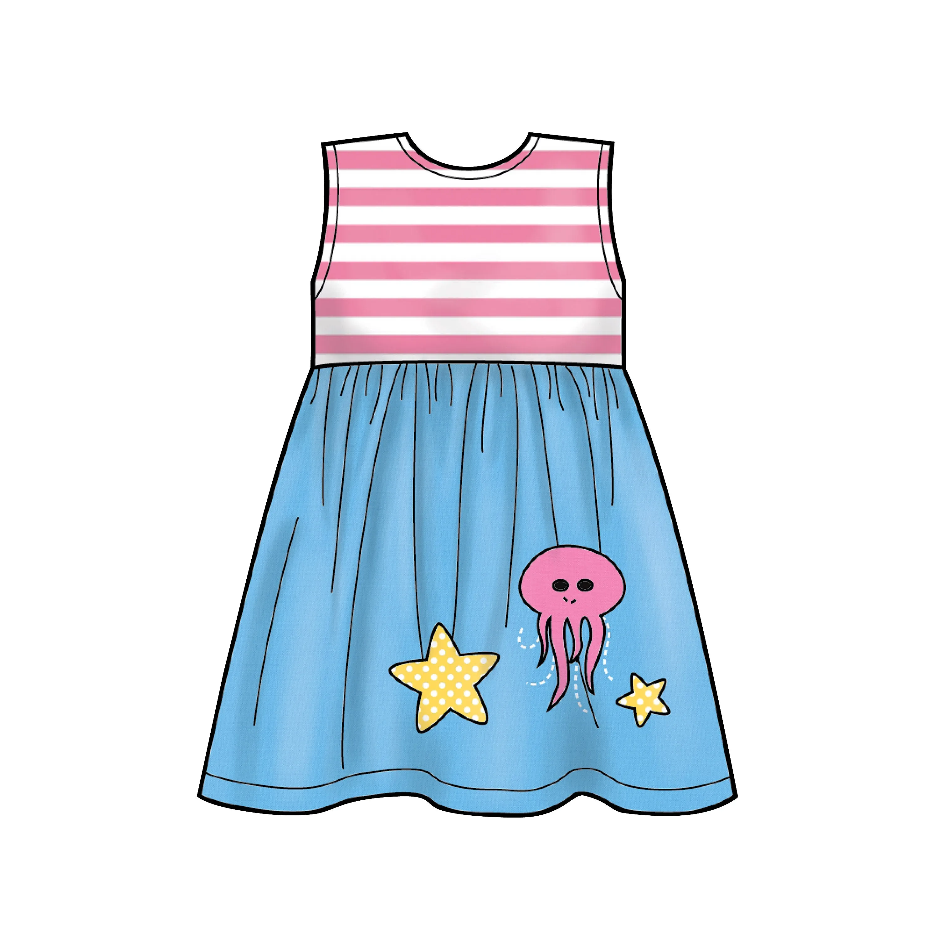 Newlook Pattern N6647 Toddlers' Dresses with Appliques