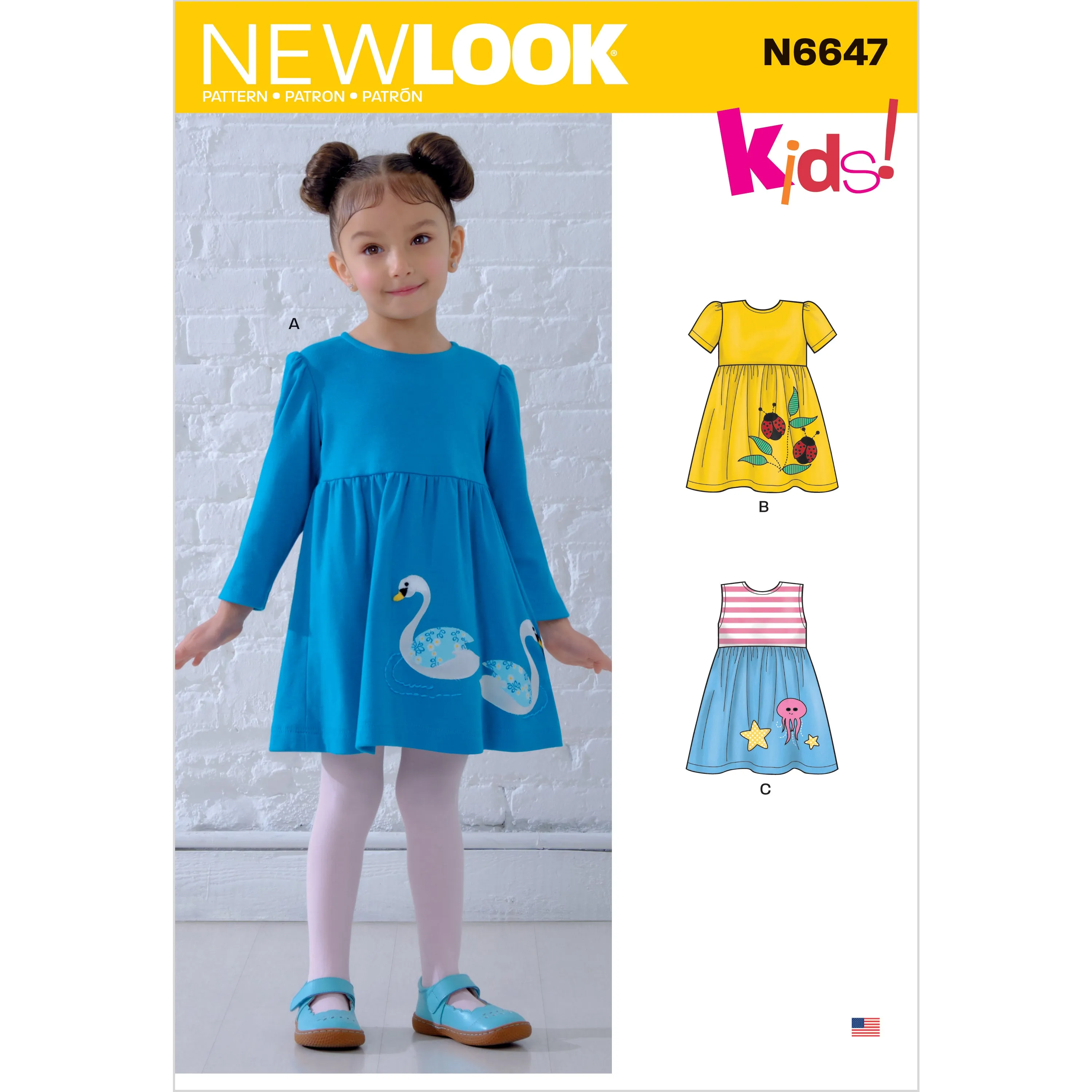 Newlook Pattern N6647 Toddlers' Dresses with Appliques