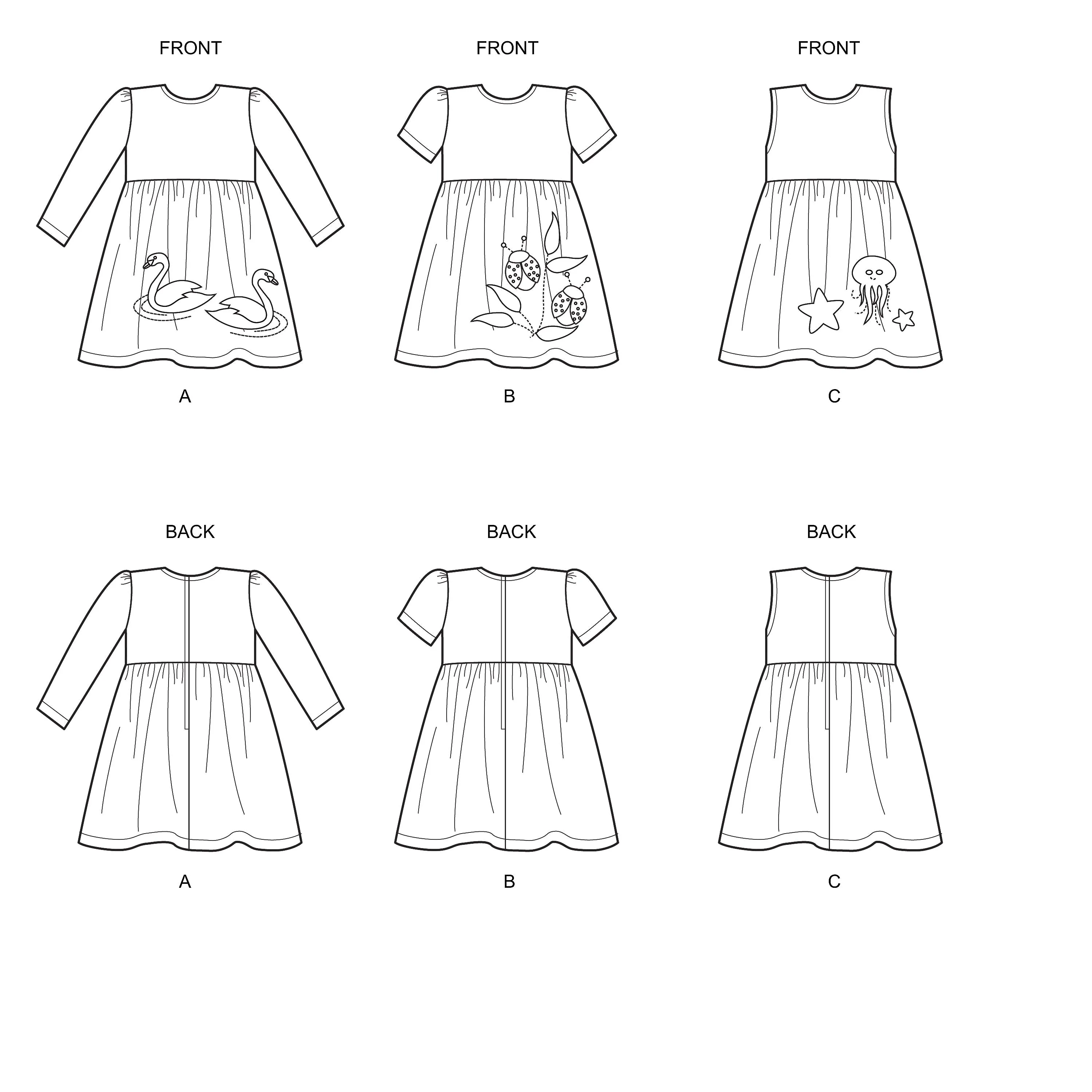 Newlook Pattern N6647 Toddlers' Dresses with Appliques