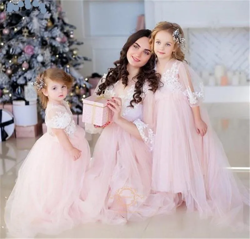 Pink Dresses for Mother and Daughter