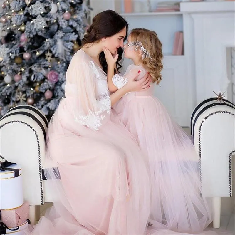 Pink Dresses for Mother and Daughter