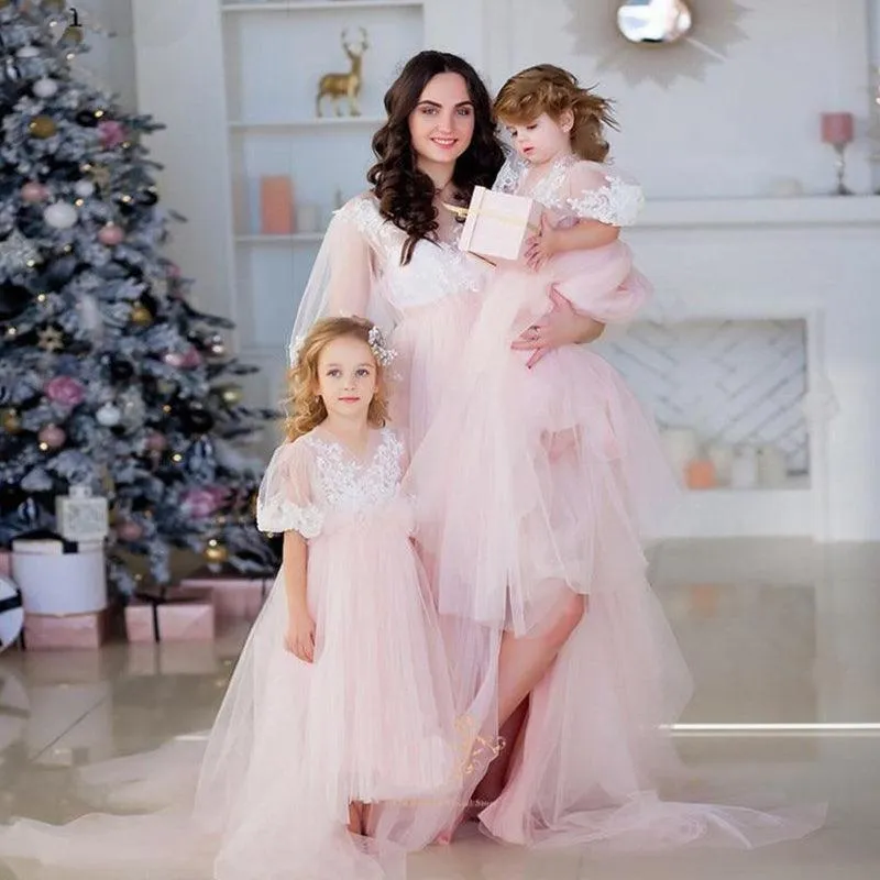 Pink Dresses for Mother and Daughter