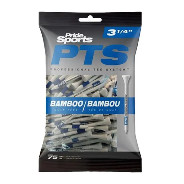 Pride Golf Tee Pride Bamboo Tees 83mm 3 1/4"  75 Pack Blue