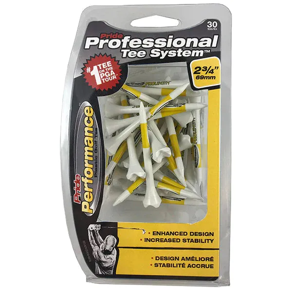 Pride Professional Tee System Performance Tee  2 3/4" Tees 30 Count- Yellow