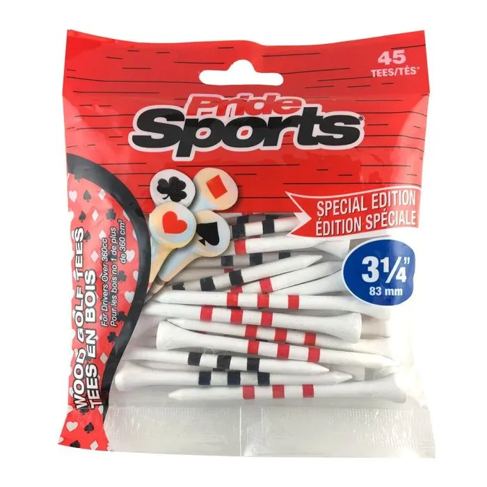 Pride Sports Play Card Wooden Tees - 45 pcs pack