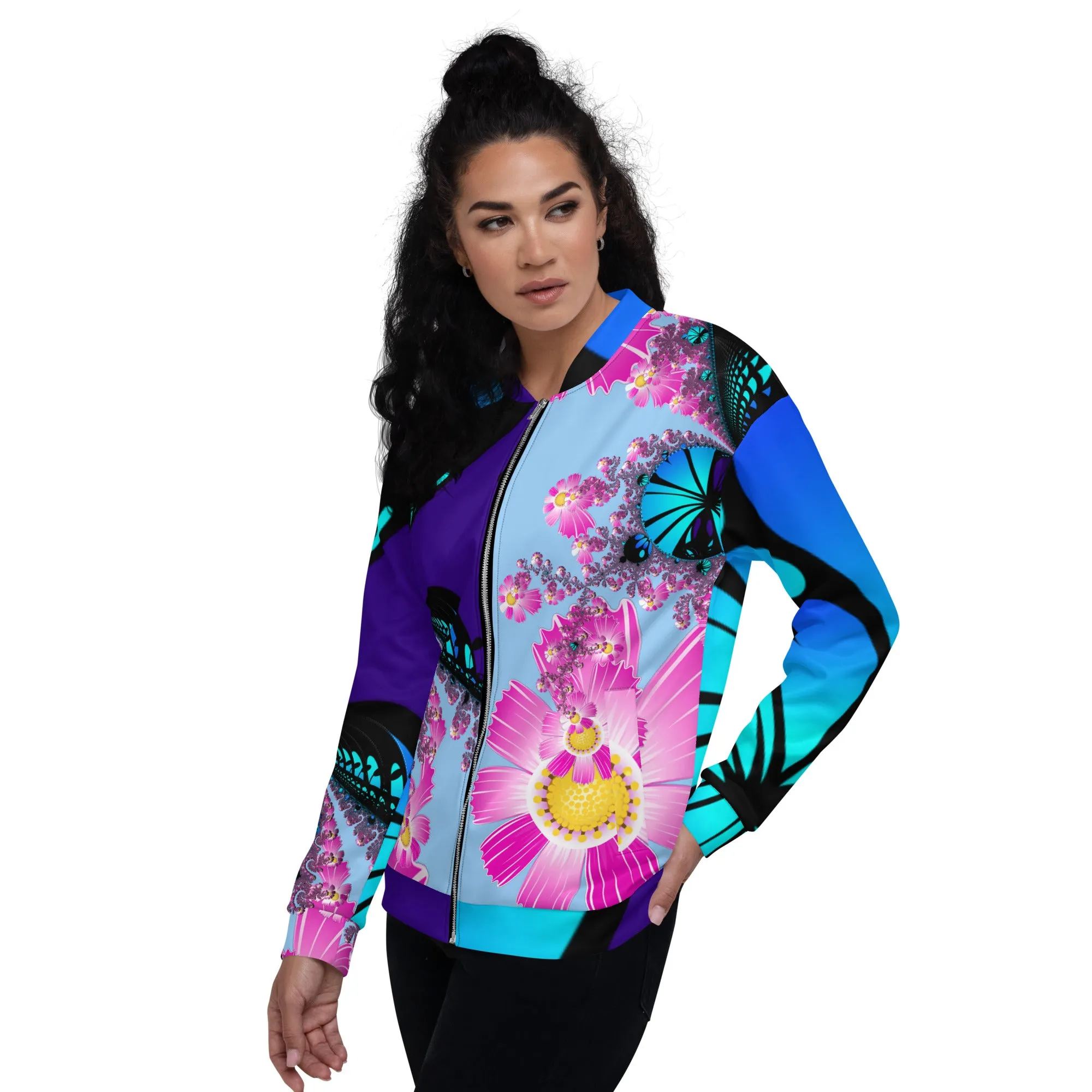 "Mystical Butterfly Bliss" Collection - Unisex Designer Bomber Jacket