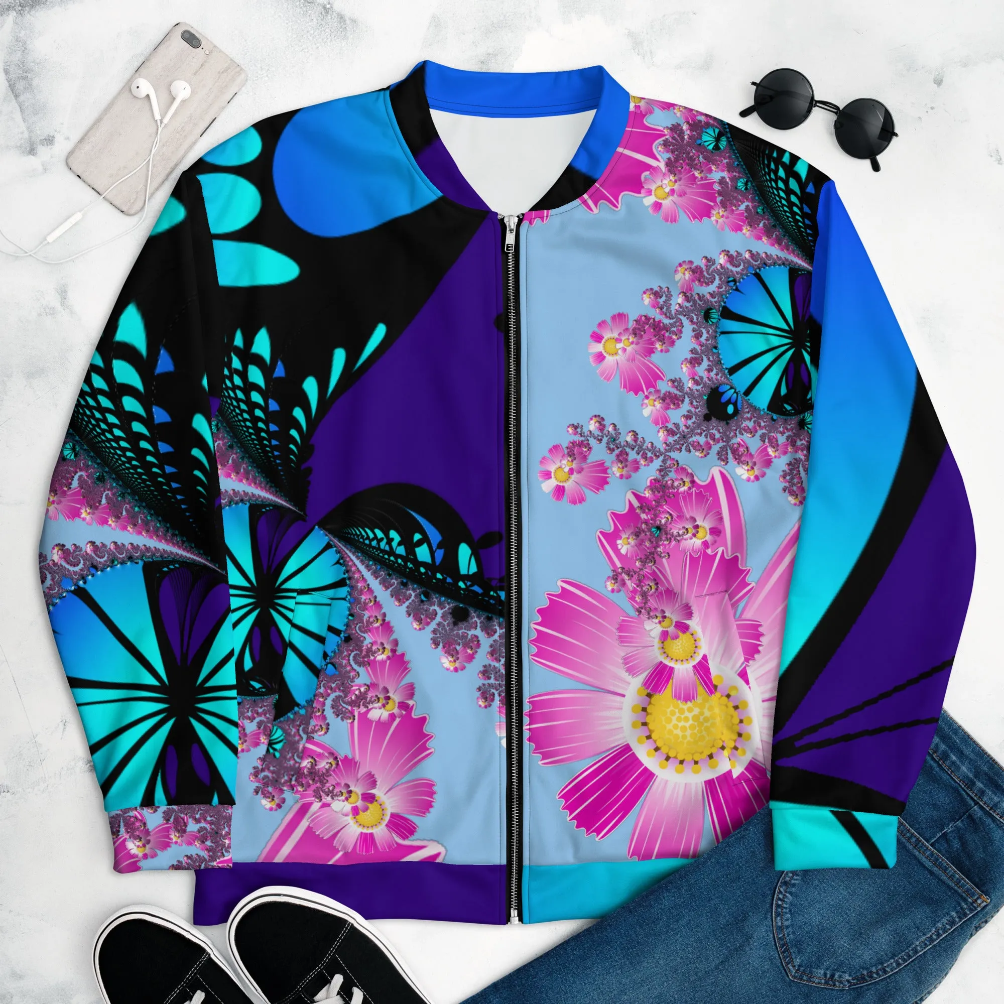 "Mystical Butterfly Bliss" Collection - Unisex Designer Bomber Jacket