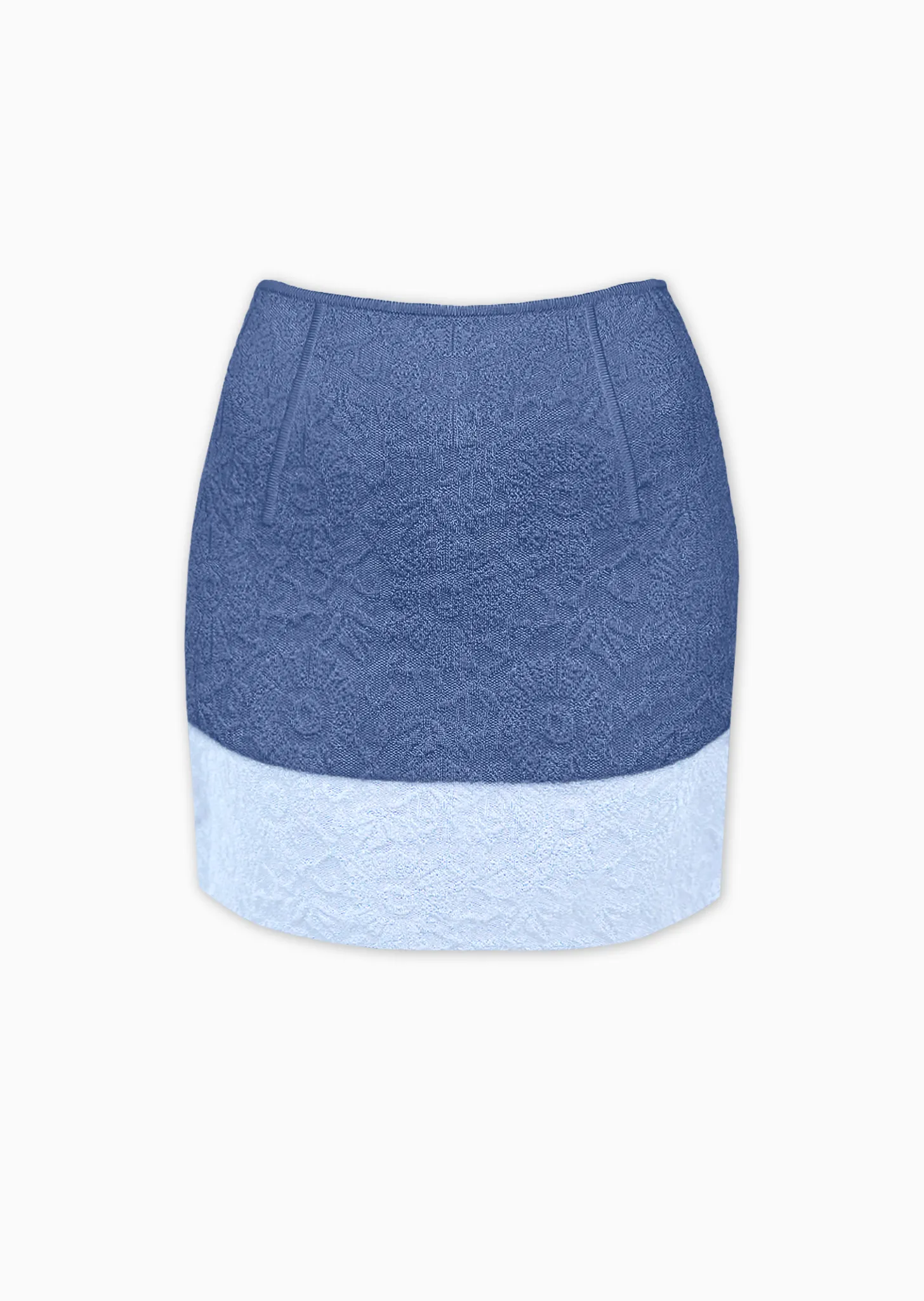 Rebeccah - Short Matelasse Two-Tone Skirt