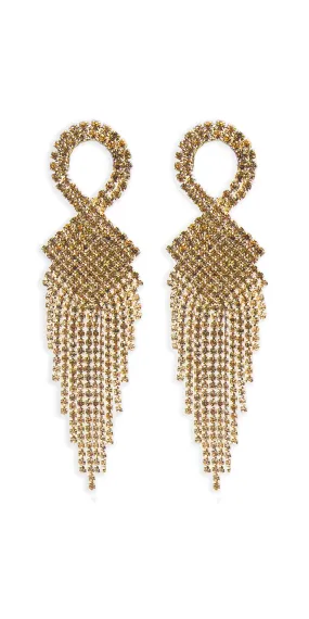 Rhinestone Basketweave Ribbon Drop Earrings