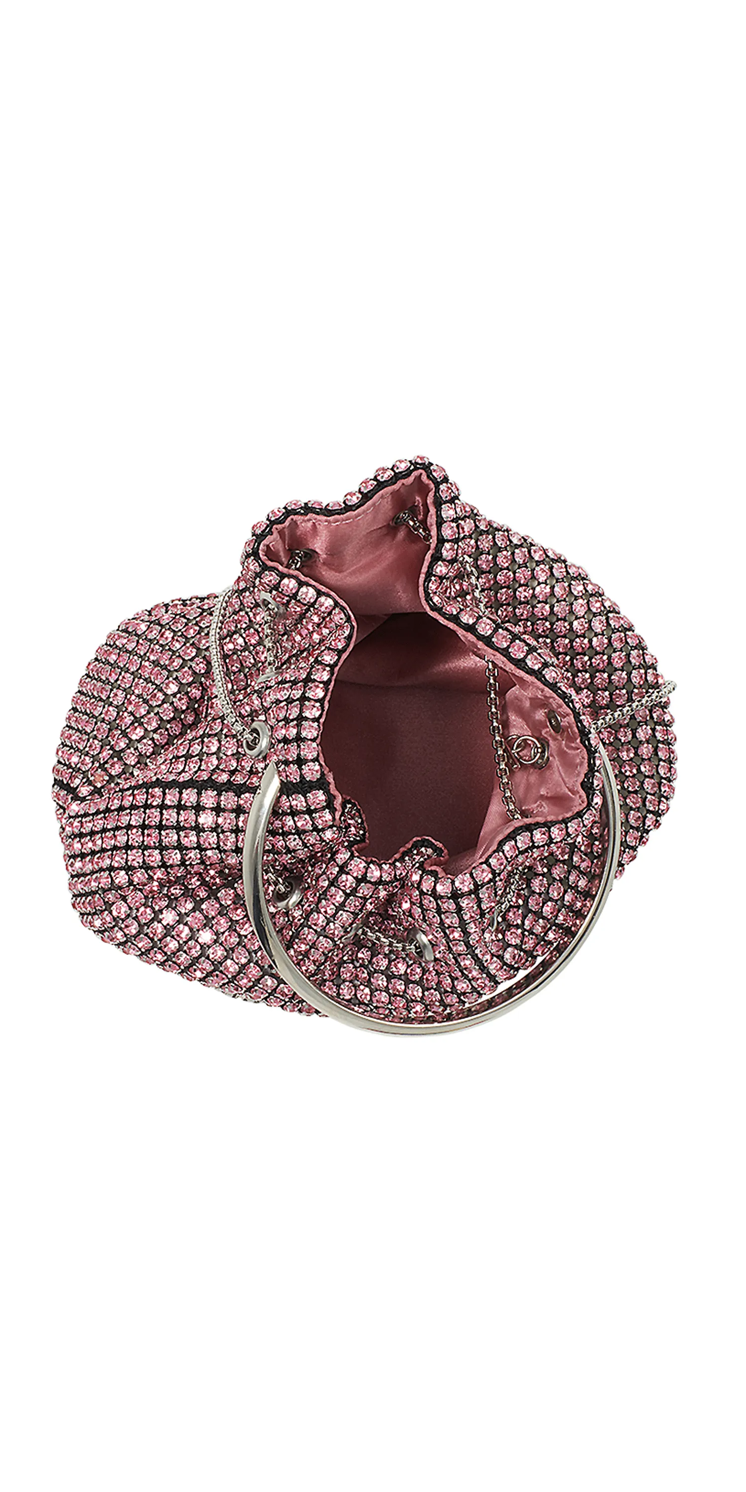 Rhinestone Drawstring Bucket Handbag