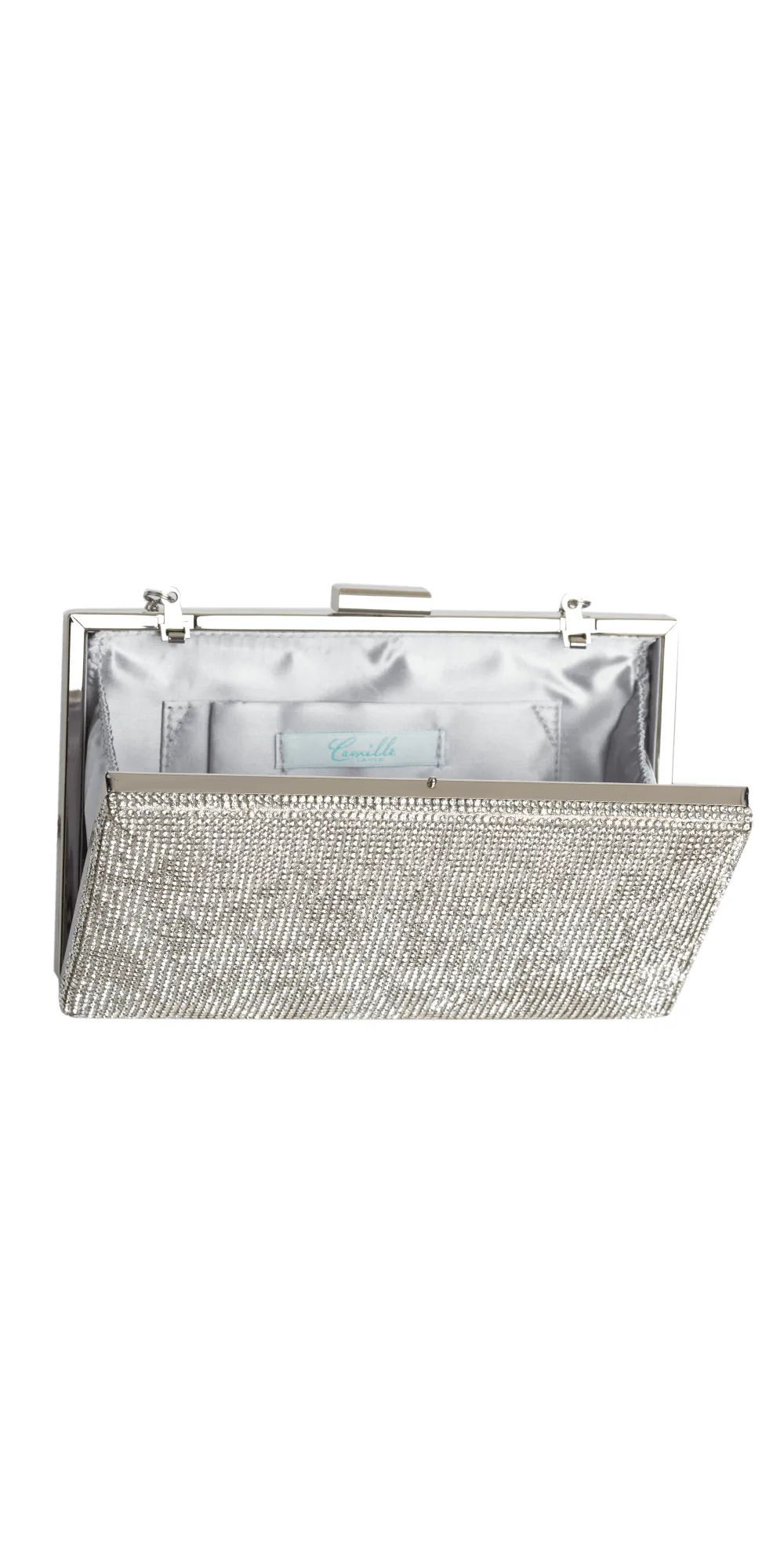 Rhinestone Handbag with Metal Top Closure