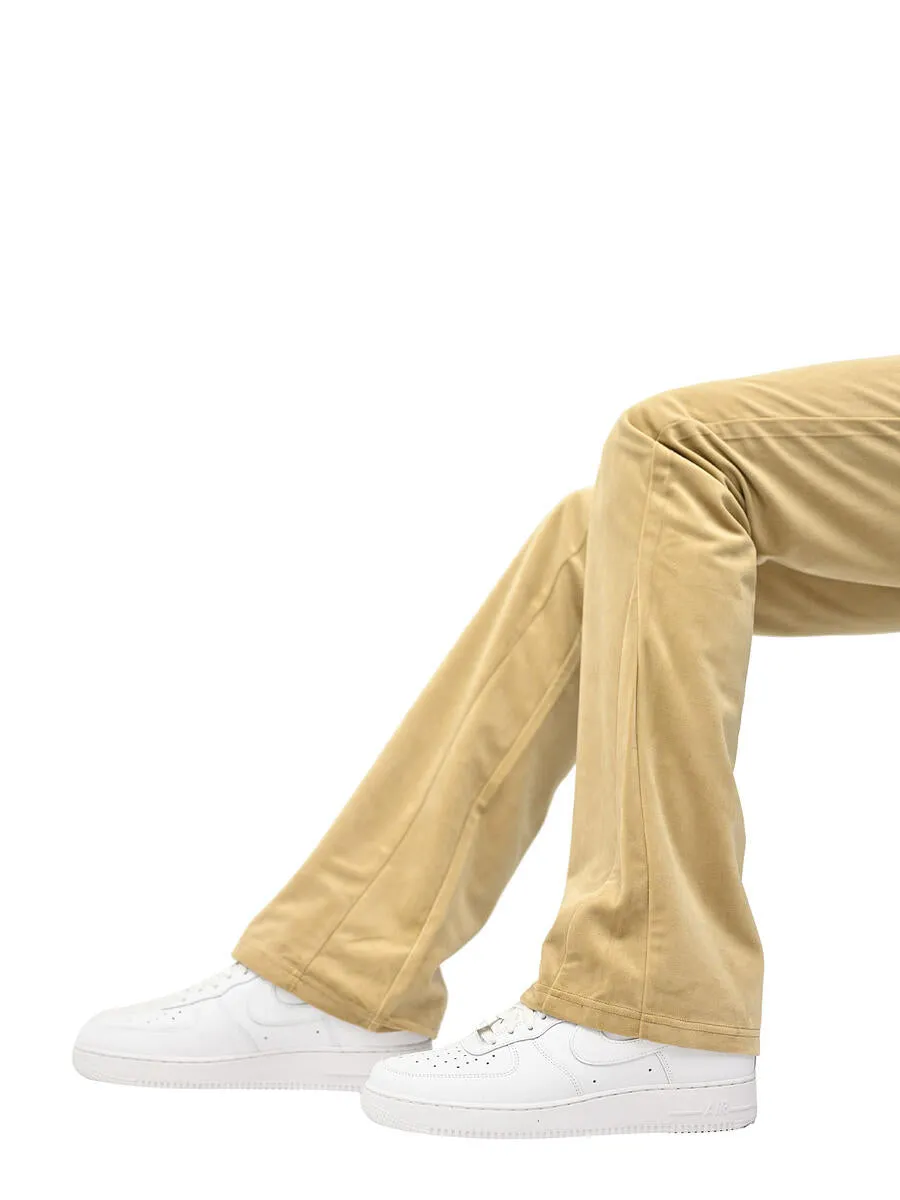 Si Tu Veux VEUX VELVET FLARE JOGGER (TAN)