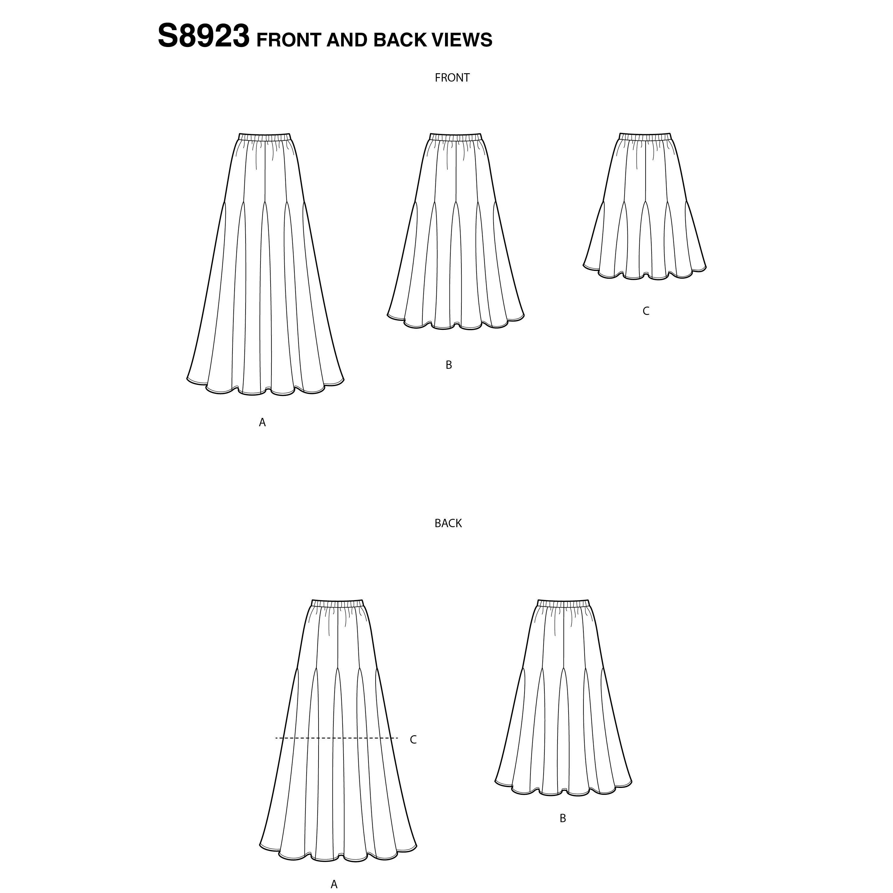 Simplicity Pattern 8923 Pull-On Skirts