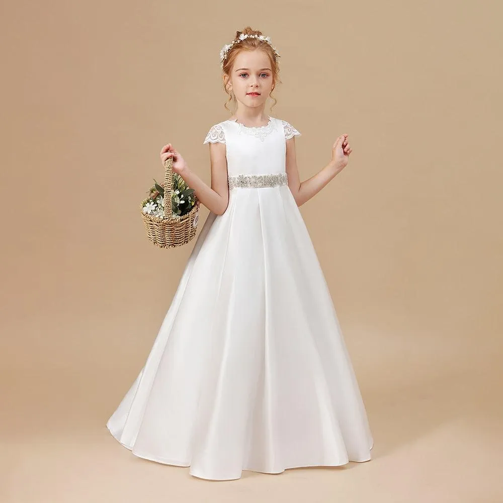 Sleeveless Princess Flower Girl Gown